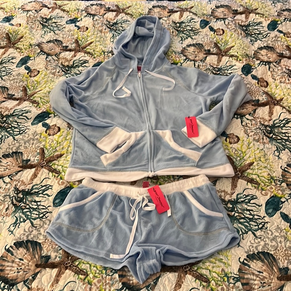 NWT Betsy Johnson terry hoodie and shorts set